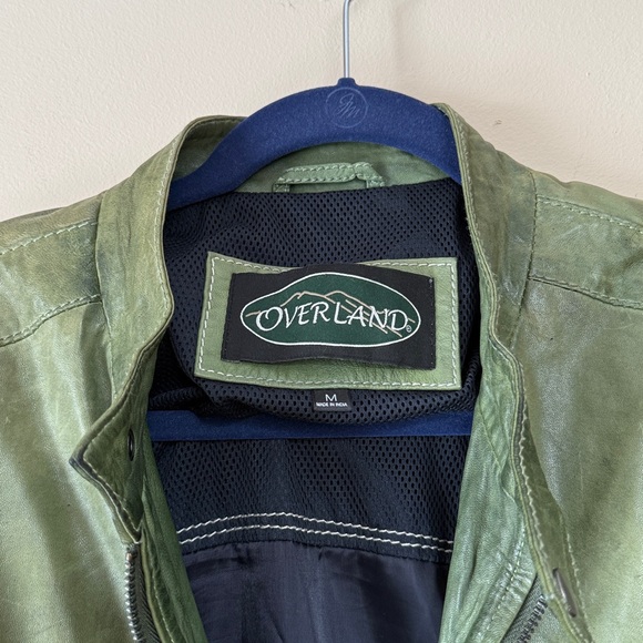 Overland Green Leather Moto Jacket - Medium - Picture 3 of 8